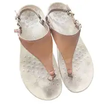 Vionic Kirra Brown Leather Thong Backstrap‎ Sandals With Arch Support Size 9