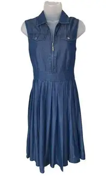 Ivanka Trump Chambray Pleaded Dress