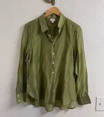 Bailey 44 Top Green Long Sleeve Embellished Spring Sparkle Top Size Large