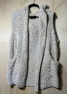 Love Tree Women's Long Sherpa Faux Fur Hooded Vest GC Size L
