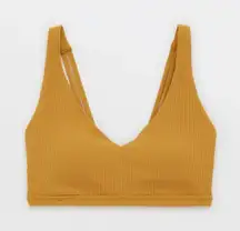 OFFLINE By Aerie Ribbed Plunge Sports Bra Honey Size Large