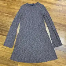 American Eagle Knit Dress Womens Size Medium Bell‎ Sleeve Ruffle Neck Heathered