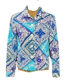 Coldwater Creek size Pl 100% cotton patchwork pockets jacket.