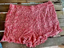 Red Floral Shorts