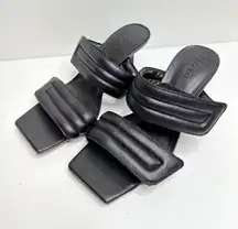 Abound Sandals Womens Size 5 Qarly Heeled Black Square Toe Slip On Heels