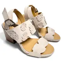 Sylven New York Sandals Womens Size 5.5 Open Toe Suede Floral Appliqué Open Toe