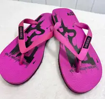Diesel‎ Vibrant Vintage Retro Pink and Black Flip Flops Size 8