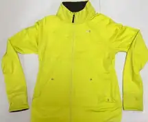 Under Armour: neon yellow runners jacket w zipper