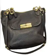 Coach Authentic   Kristen Gray Pebbled Leather Expandable Side Zipper Satchels