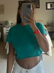 Teal  Crop Top