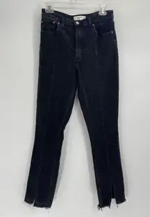 Abercrombie & Fitch The Skinny High Rise Split hem Black Curve Love Jeans Sz 28