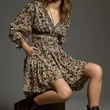 NWT By  V-Neck Ruffle Cutout Dress size small