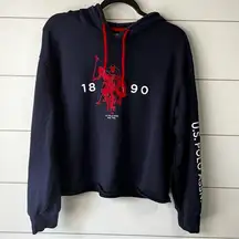 U.S. Polo Assn. Long sleeve cropped hoodie. Size L