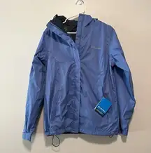 Columbia NWT Blue Timber Pointe Packable Waterproof Rain Shell Jacket Size Small