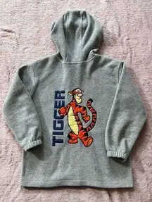 Disney Womens Full Zip Tigger Fleece Hoodie Gray Size Medium 90s Vintage