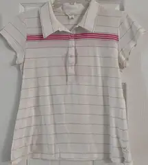 Vintage American Eagle Polo white and pink stripes slim fit size large