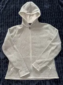 KUHL Women's Stella Hoodie Full Zip Alfpaca Fleece Sweatshirt Beige Size Large