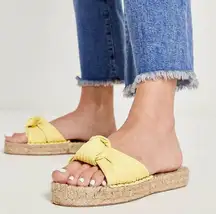 knotted espadrille mules in yellow size 9