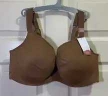 Cacique Lightly Lined Balconette Bra Size 44DD Tan Camel Mocha Underwire NWT