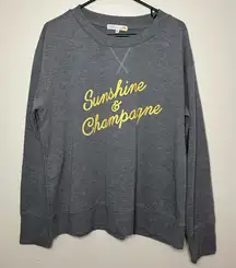 C&C California Sunshine & Champagne Sweatshirt in Gray Size XL Long Sleeve