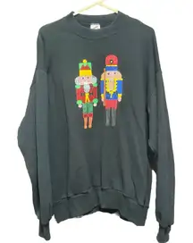 Jerzees Nutcracker Sweatshirt Christmas Holiday Crewneck‎ Pullover Winter XLarge