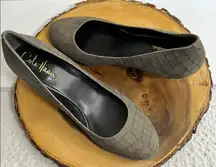 Cole Haan, Nike Air, Classy, light Brown Leather Basket Weave Pumps Size‎ 8 1/2.