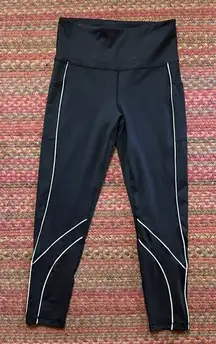 IDEOLOGY BLACK SIDE POCKET LEGGINGS WHITE TRIM