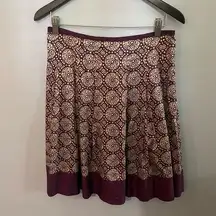 Women's Purple Pleated A-Line Lined Skirt sized 8 petite
