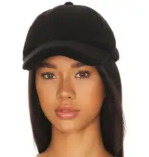 NWT WeWoreWhat Furry Sherpa Fleece Baseball Hat Black Snapback Cap Soft Preppy