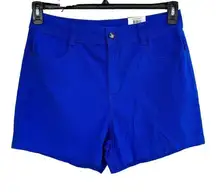 Style & Co SZ 16 Shorts Mid-Rise Pockets Zip-Fly Stretch Cobalt Blue Womens New