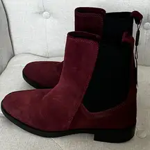Emanuele Crasto NEW Mid Calf Burgundy Leather Boots SIZE 39/ 8