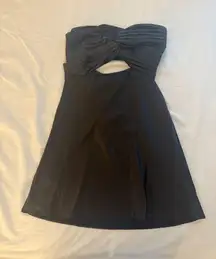 Black Silk Strapless Backless Princess Polly Dress