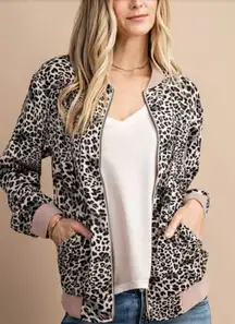 Kori America Plus Front Zip Cheetah Light Weight Jacket Size 1XL