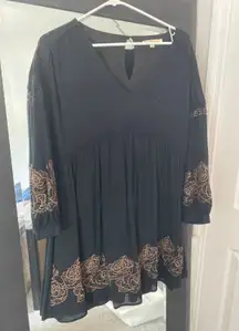 Andree Black Long Sleeve Babydoll Dress