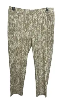 Chicos Travelers Zebra Print Pants Size 3 US Size 16 Pull On Stretch