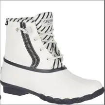 Sperry Women's Saltwater BIONIC Duck Boots Off White 8.5
