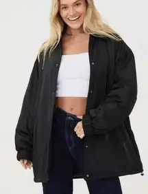 Women's NWT Black Oversized 90's Dad Jacket L
