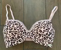 Nine West Intimates Pink Leopard Bra 34C