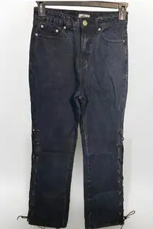 Superdown Jayda Lace Up Legs Size 27‎ Dark Denim Jeans