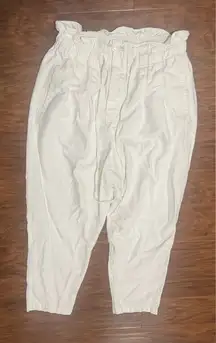 Free People Margate Pleated Trousers Paperbag Waist Pants Slouchy Boho Large