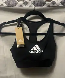 NWT ADIDAS Black White Logo Don't Rest Padded Mesh Racerback Sports Bra Size XS