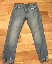 Pull&Bear size euro 38 light wash raw‎ hem jeans