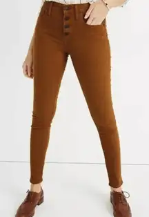 Madewell 9" Mid-Rise Skinny Jeans Button-Front Edition Rust Orange - Size - 31