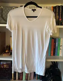 Theory White Scoop Neck Short Sleeve Tee Shirt Size P/ XS