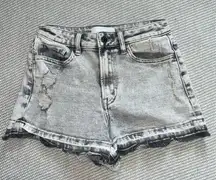 Vervet By Flying Monkey Light Grey Acid Wash Cut Off Jean Shorts Sz Sm/25