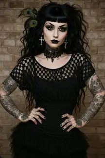 Black Lace Top Xl Sheer Rouched Whimsigoth Gothic Fairy Grunge Vamp