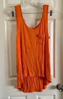 Splash Orange Scoop Neck Pocket Tank Top size 1X