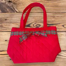 Red Quilted Holiday Christmas Purse Hand Bag