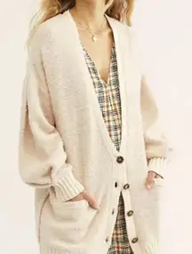 Free People Snow Drop Oversized Cardigan in Beige - Size - Medium