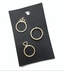 3/$30 Free People | Matte Gold Tone 3-Ring Set